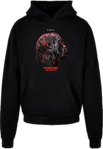 Mister Tee Upscale Herren Kapuzenpullover Flying High Heavy Oversize Hoodie, Männer Hoodie mit Frontprint, Oversized Fit