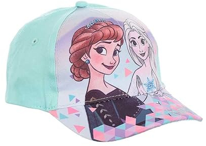 Sun City Frozen - Die Eiskönigin Anna & ELSA Kinder Kappe Mädchen Baseball-Cap Mütze, Farbe:Türkis, Größe:54