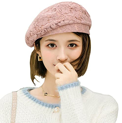 Luxylei Französische Baskenmütze Für Damen, Atmungsaktive Spitzen-baskenmütze, Damen-künstler-Maler-mütze, Schicke Frühlings-Sommer-Beanie-mütze Für Mädchen
