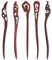 5 Pièces Baguettes à Cheveux en Bois, Vintage Cheveux Baguettes, Épingle à Cheveux Vintage pour Femme, Épingles à Cheveux Chinois Baguettes, Pinces à Cheveux en Bois (Bois de Santal Rouge)