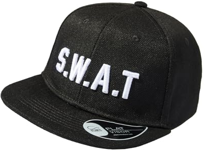 Baddery Swat Cap Kinder : S.W.A.T. - Polizei Mütze - SEK Kappe für Jungen - Police (One Size - Schwarz)