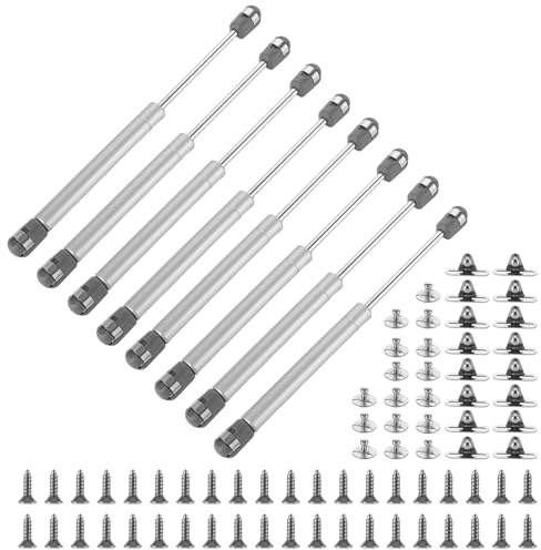 WOPPLXY 8 Stück Gasdruckfeder, 100N/10kg Gasdruckdämpfer, Stahl und Gummi Klappenhalter für Schrank, Spielzeugkasten, Schrank, Kleiderschrank