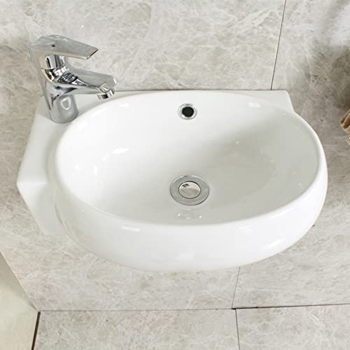 Soporte para lavabo de pared Fregadero de cocina de cerámica Fregaderos de lavandería de cerámica Lavabo de porcelana para baño de granja, guardarropa, restaurante, lavandería, garaje
