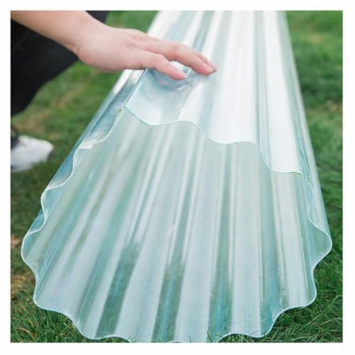 Klare Dachplatte, gewellte Dachplatten, FRP-Tageslichtplatten, Gebäudedachverkleidung, transparente regensichere Platte, Dachplatten, for Garagen-Carport, Breite 90 cm (Color : Thick 1mm, Size : L 3