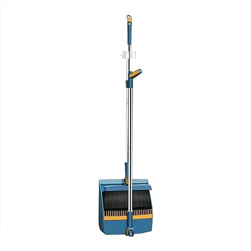 Lightweight Dustpan Set With Long Handle - Outdoor/Indoor Use, Hard Water Stain Remover for Stainless Steel (Blue, One Size)