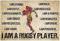 Oudrspo Weibliche Rugby-Spieler, Metall-Blechschilder, Retro-Poster „Ich bin ein Rugby-Spieler, Mädchenschlafzimmer, Clubhaus, Wandkunst, Dekor, Plaketten, 20,3 x 30,5 cm