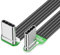 Bend USB C Flat Silicone Soft Wire Left And Right Angles 8 Length Option For Cameras And Electronics