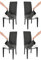 Tommychairs-4er Set gepolsterte Stühle JAZZ mit herausnehmbarem Bezug, Struktur aus lackiertem Buchenholz Anilinfarbe Schwarz,gepolstert und mit herausnehmbarem Bezug aus Stoff in Anthrazit bezogen