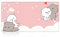 Tappetino per Mouse Rosa con Gatto, Carino Tappetino per mouse Grande Antiscivolo Extended Gaming Mouse Pad Tappetino da Scrivania Extra Large per Lavoro Gioco Ufficio Casa (80 * 30 cm)