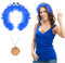 Krümelmonster Kostüm Damen, Krümelmonster Haarreif Karneval Halskette Damen, Cookie Monster Kostüm Accessories Krümelmonster Kuscheltier Haarreif Halskette fur Karneval Fasching Motto Cosplay