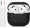 KOKOKA Silikonhülle Kompatibel mit AirPods 4 2024 Hülle Case, Front-LED Sichtbar, Stoßfeste Weiches Silikon Schutzhülle Case für AirPods 4. Generation mit Reinigungsset, Schwarz