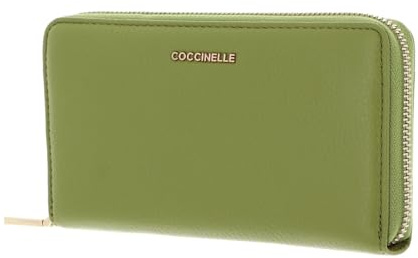Coccinelle Metallic Soft Wallet Grained Leather Guacamole