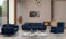 Couchgarnitur Jumeirah (Blau, 3-Sitzer + Sessel)
