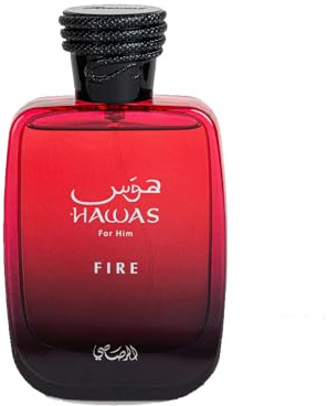 RASASI Hawas Fire Eau De Parfum Spray 100ML(3.4 Oz) - Bold Long Lasting Arabian Perfume For Men With A Fiery Essence - Indulge In A Luxurious Perfume Men That Captures Masculine Elegance And Strength