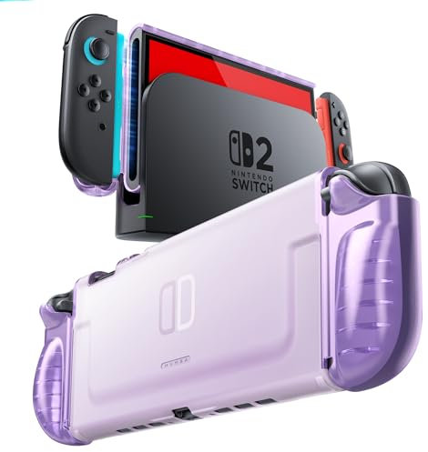 Mumba Coque pour Nintendo Switch 2 (2025), Protection Transparente [Conception Joy-Con à Retrait Rapide] Poignée en TPU, Étui NS Compatible avec la Nouvelle Console Nintendo Switch 2 (Violet)