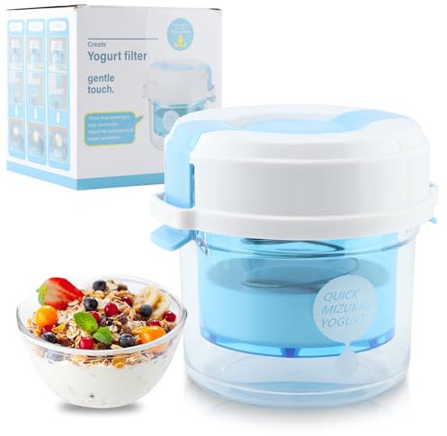 Griechisches Joghurtsieb mit Deckel, 3-stufig einstellbarer Druck und 225 Mikron ultrafeines Netz, ABS + PP Joghurtbereiter für dicken, cremigen hausgemachten Joghurt, fasst bis zu 450 g Joghurt (15 x