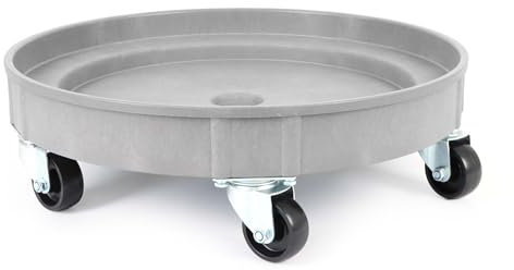Wiltec Fassroller bis 400 kg, robuster Transportroller Ø 60 cm, Fasswagen mit Lenkrollen, Transporthilfe mit Rollen, Schwerlast Rollbrett für Fässer