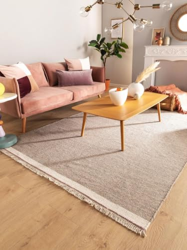 benuta Pop Wollteppich Karla - Grau 120x170 cm - Baumwolle,Wolle - Rechteckig & im Style: Uni, Hygge & Cozy, Minimalistisch - Pflegeleicht für Wohnzimmer Schlafzimmer