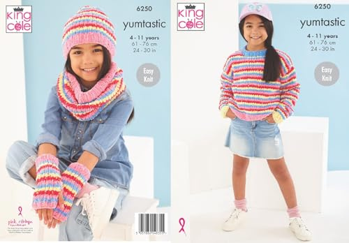 King Cole Knitting Pattern Child’s Sweater & Accessories Easy Knit (6250)
