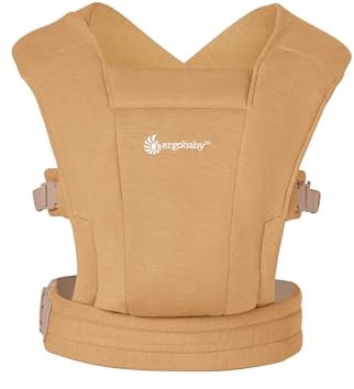 Ergobaby Babytrage für Neugeborene ab Geburt Extra Weich, Embrace Bauchtrage Baby Tragetasche Ergonomisch, Camel