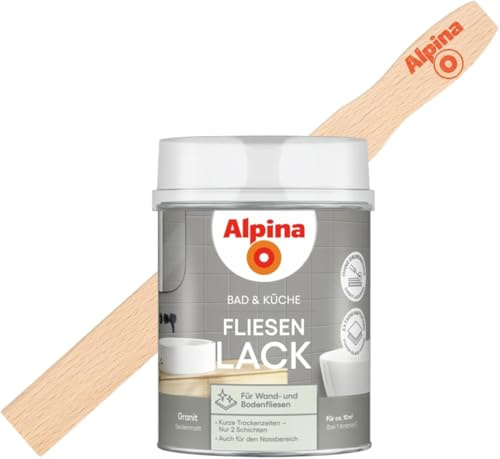 Alpina Bad & Küche Fliesen-Lack 2K Granit – Seidenmatt – 0,75 Liter