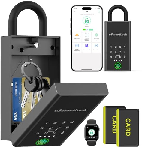 Smart Key Lock Box, serratura elettronica senza fili Bluetooth digitale per sbloccare impronte digitali e codice di accesso, per esterni, casa, airbnb, ufficio, garage, auto