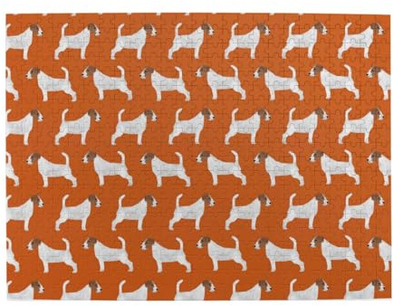 Jack Russell Terriers Orange Cute Dog Jack Russells,Adults Elderly Wooden Puzzles Jigsaw Puzzle 500 Pieces