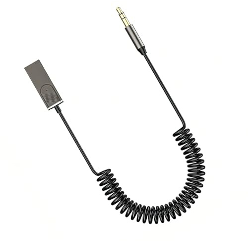 Bluetooth 5.3 Bluetooth Adapter für Auto mit USB-Stromversorgung, Adapter Auto für 3,5-mm-AUX-Eingang, für Musik, Freisprechanrufe, Navigation und kompatible Geräte wie Lautsprecher und Kopfhörer