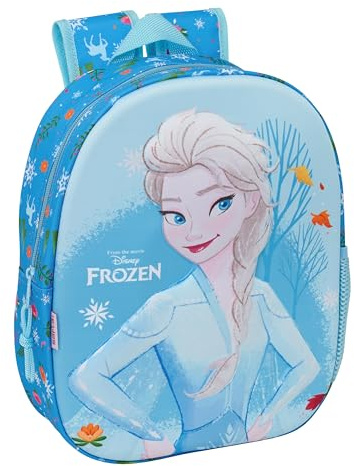 safta FROZEN Schulrucksack mit 3D-Design, ideal für Kinder verschiedener Altersgruppen, bequem und vielseitig, Qualität und Widerstandsfähigkeit, 27 x 10 x 33 cm