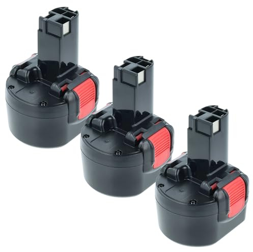 vhbw 3X Akku kompatibel mit Bosch GSR 9.6V Werkzeug (3000 mAh, NiMH, 9,6 V)