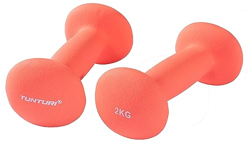 Tunturi 2er Set Kurzhantelset, Fitnessset, 2 kg, Bunte Kurzhanteln mit Neoptren