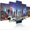 decomonkey Bilder New York 225x112.5 cm 5 Teilig Leinwandbilder Bild auf Leinwand Wandbild Kunstdruck Wanddeko Wand Wohnzimmer Wanddekoration Deko