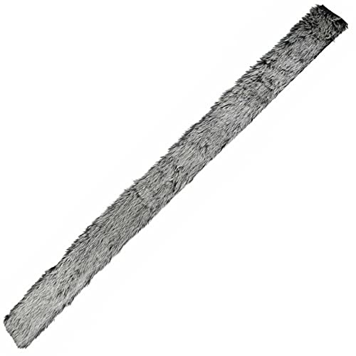 SIDCO Tischläufer Fell Tischband Tischdeko Kunstfell Läufer grau schwarz 160 cm lang