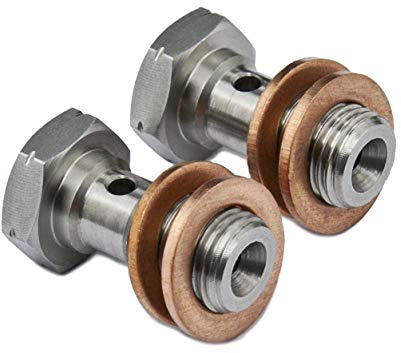 PrecisionGeekUK Hohlschraube M10 x 1.00mm Edelstahl - Bremssattel/Hauptzylinder L = 18mm 2 Stück