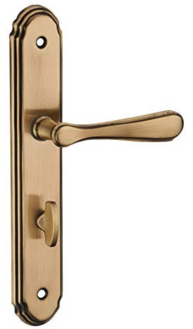 THIRARD - Ensemble de Poignées pour Salle de Bain et Toilette Arthemis - Acier Embouti - Usage Pratique et Esthétique - Carré 7 mm - Entr'Axes 195 mm - Finition Laiton Patiné - Jaune/Doré
