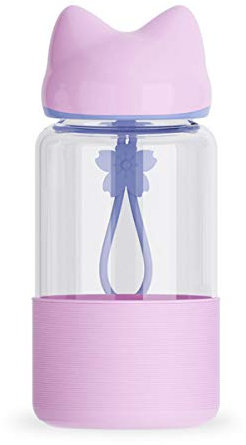 Coolcups BPA Free Sports Water Bottle - with Silicone Sleeve. Fruit Water Bottle, Not-Leak Free for Kids (Purple)