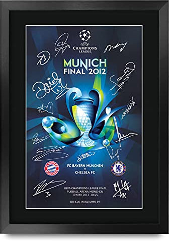 HWC Trading A3 FR 2012 Champions League Finale Programm Plakat Das Team Signed Geschenk GESTALTET A3 Printed Autogramm Football Geschenke drucken Fotobildanzeige