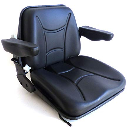 Siège avec accoudoirs + ceinture avec enrouleur pour chariot élévateur, balle, tracteur à chenilles en PVC avec dossier réglable Gopart TS29000GP