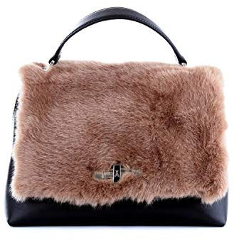 PATRIZIA PEPE Tasche Kunstfell Taupe Leder schwarz - 2V8497 A6B9FBE2 NATURAL BLK - UNI