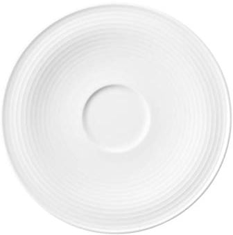 6 x Kombi-Untertasse groß 16,5 cm - Seltmann Weiden Beat Weiß uni