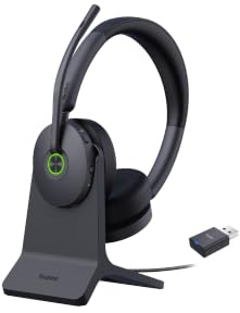 Yealink WH68 Hybrid DECT & Bluetooth Headset mit ANC, 4‑Mikrofon‑Noise‑Cancelling, bis 150m Reichweite, 32h Sprechzeit, Memory‑Schaum, USB‑Ladestation, Teams‑fähig, ideal für Hybrid‑ und Büroarbeit