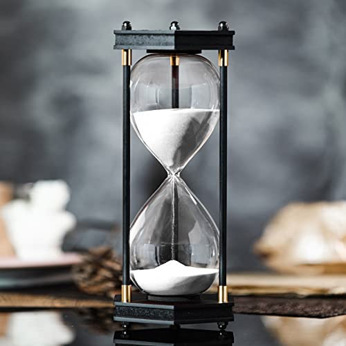 AKAKA MUNING Sanduhr 60 Minuten, Sechskant Rahmen mit Weißem Sand