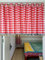 Devola Bistrogardine mit Blickdicht Retro Küchenvorhang mit Landhausstil Kariert Scheibengardine HxB 60x150cm Schlaufen Rot 1er Pack