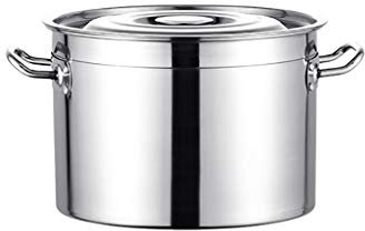 Heavy Pentola da 75 Litri con Coperchio, pentola in Acciaio Inossidabile (Color : Stainless, Size : 50x50x30cm)