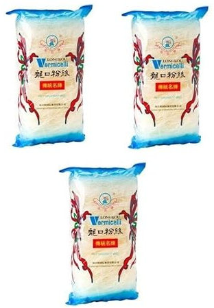 Pamai Pai® Dreierpack: 3 x 500g Glasnudeln Longkou Vermicelli Portioniert Glas Nudeln in Nestern