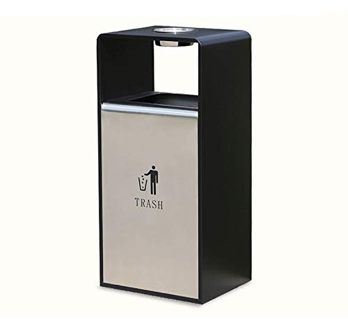Poubelle Extérieur Poubelle longue en acier inoxydable cylindrique de longue enceinte / intérieure encastrable panneau poubelle de 35 pouces de hauteur de hauteur poubelle de 35 pouces peut, 40L / 10,