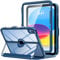 MoKo for iPad 11-inch (A16) 11th Generation Case 2025/ iPad 10th Generation Case with Pencil Holder 2022 10.9 inch, Built-in Screen Protector Clear Back, Multi Angle Viewing Stand, Navy Blue