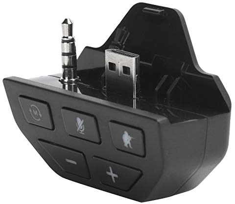 Gamepad Headset Adapter, Gamepad Headphone Converter Easy To Carry Convenient Mic Mute Fuction with 3.5mm Audio Port for Controller for Multi Control(Black)