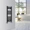 WarmeHaus Radiateur sèche-serviettes incurvé pour salle de bain - Chauffage central - 800 x 300 mm - Noir