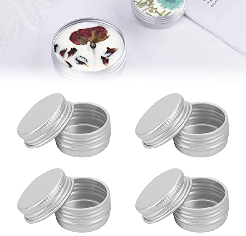 Tarros de Aluminio, Tarros de Aluminio Vacío Recipiente de Cosmética, Latas de Aluminio Recipiente Redondo de Aluminio, Envases para Cosmetica con Tapas de Tornillo, 30g, 4 Piezas